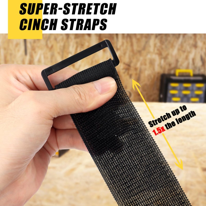 LuBanSir Cinch Straps, 1" x 6" (10 Pack) Elastic Hook and Loop Fastening Cable Strap for Extension Cord, Cable, Cord Wrap and Hose Organization and Storage - Image 2